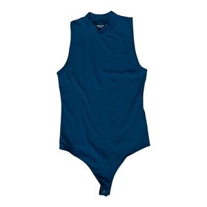 Abercrombie & Fitch Bodysuit Medium Blue Soft Collection High Neck